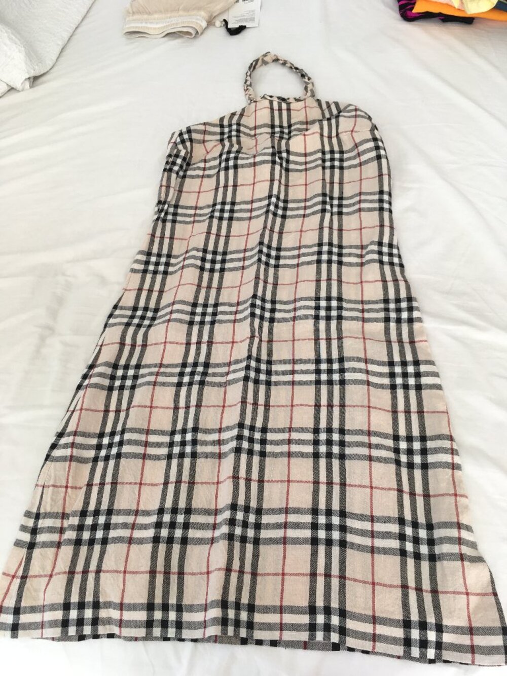 Rare Burberry linen nova check dress